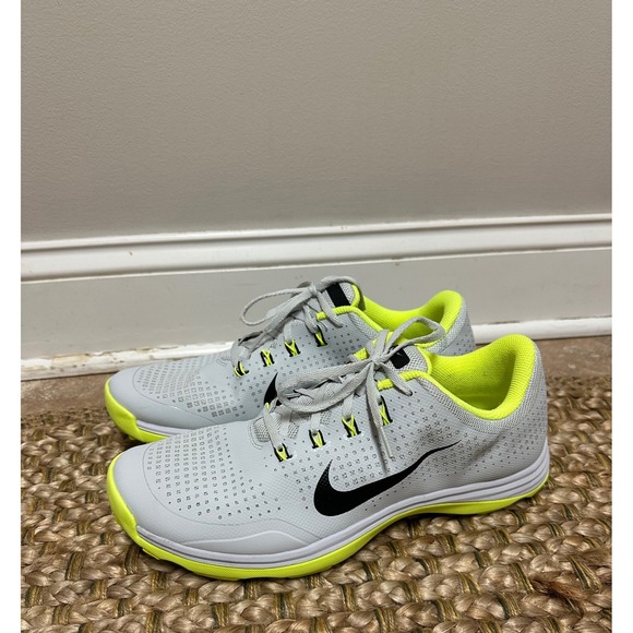 Nike Lunar Vapor Storm‎ Golf Shoes Men 11.5 Grey Neon Yellow Cleats Spikeless